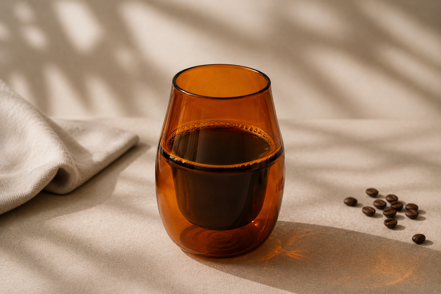 An image showing the sepia coloured Kopp cup on a table